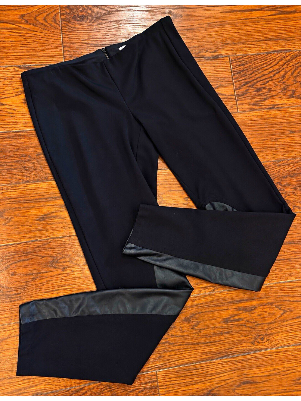 LOFT Women’s Black Solid Ponte Leggings Skinny Slim Stretch Zip 27" Inseam